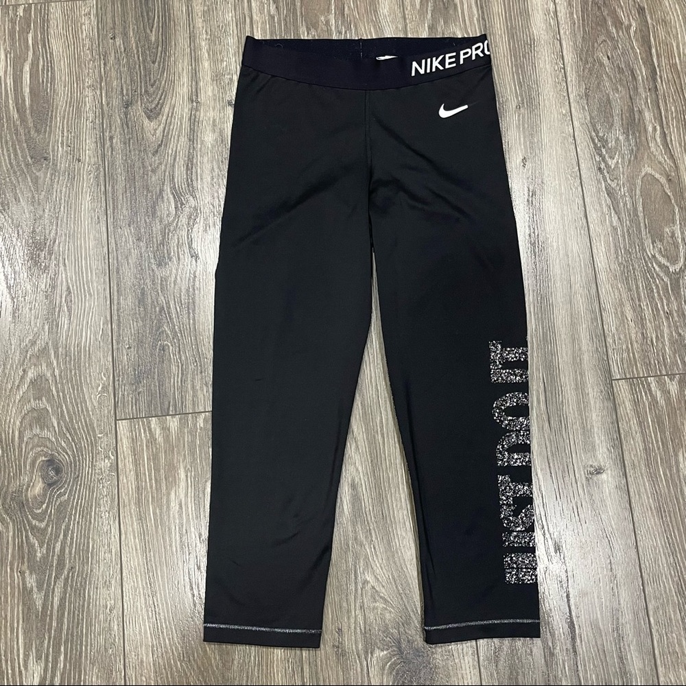🍎 3/$30 Nike Pro “Just Do It” Logo Compression Capri Leggings